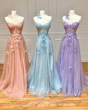 A-Line One Shoulder Black Long Prom Dress With 3D Appliques PSK444-Pgmdress