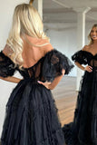 A-Line Off The Shoulder Sweetheart Floral Long Prom Dress PSK618-Pgmdress