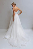 A-line Sweetheart Pleats Beach Wedding Dress Bridal Gown-Pgmdress