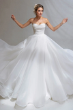 A-line Sweetheart Pleats Beach Wedding Dress Rustic Bridal Gown