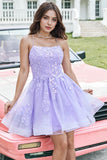 A Line Sequins Lilac Cute Homecoming Dress with Appliques PD570-Pgmdress