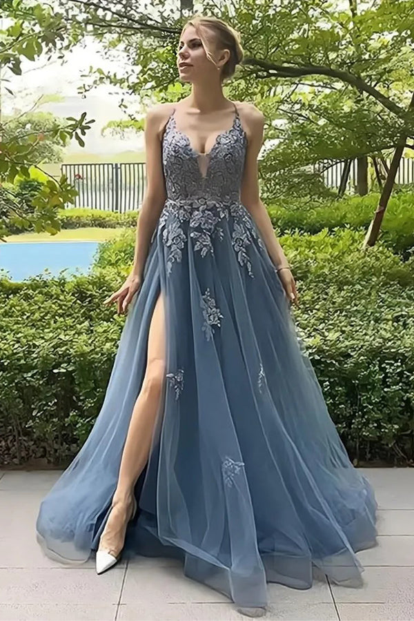 A Line Spaghetti Straps Corset Back Long Prom Dress PSK515 US6 / As Picture A Line Spaghetti Straps Corset Back Long Prom Dress PSK515 US6 / As Picture