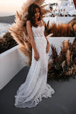 A Line Sweetheart Sparkly Sequins Beach Wedding Dress WD739-Pgmdress
