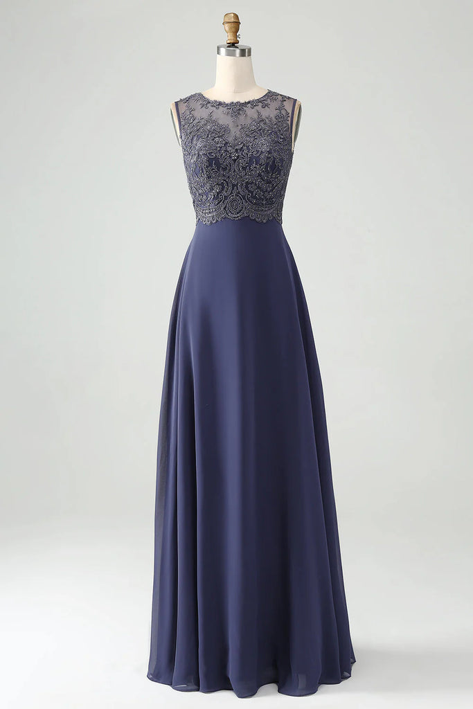 A Line Twilight Beaded Mother of Bride Dress with Shawl-Pgmdress