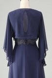 A Line Twilight Beaded Mother of Bride Dress with Shawl-Pgmdress