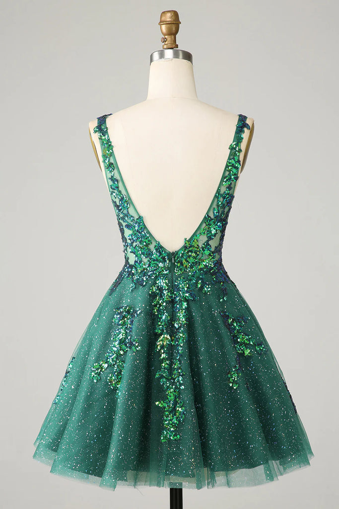 A Line Glitter Orange Homecoming Dress Party Dress with Sequins-Pgmdress