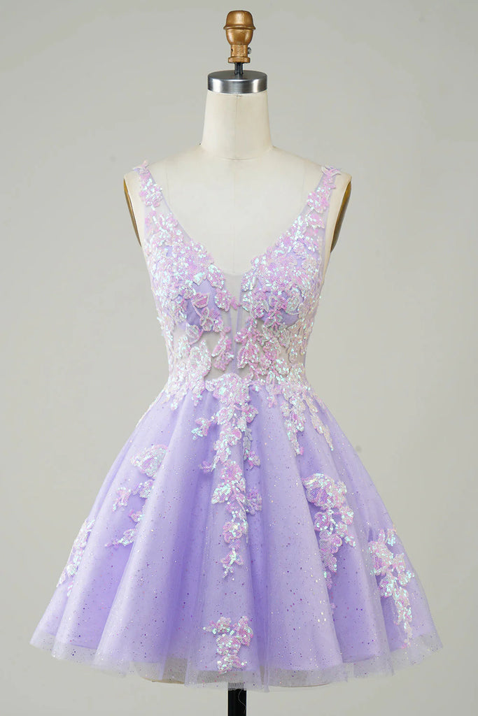 A Line Glitter Orange Homecoming Dress Party Dress with Sequins-Pgmdress