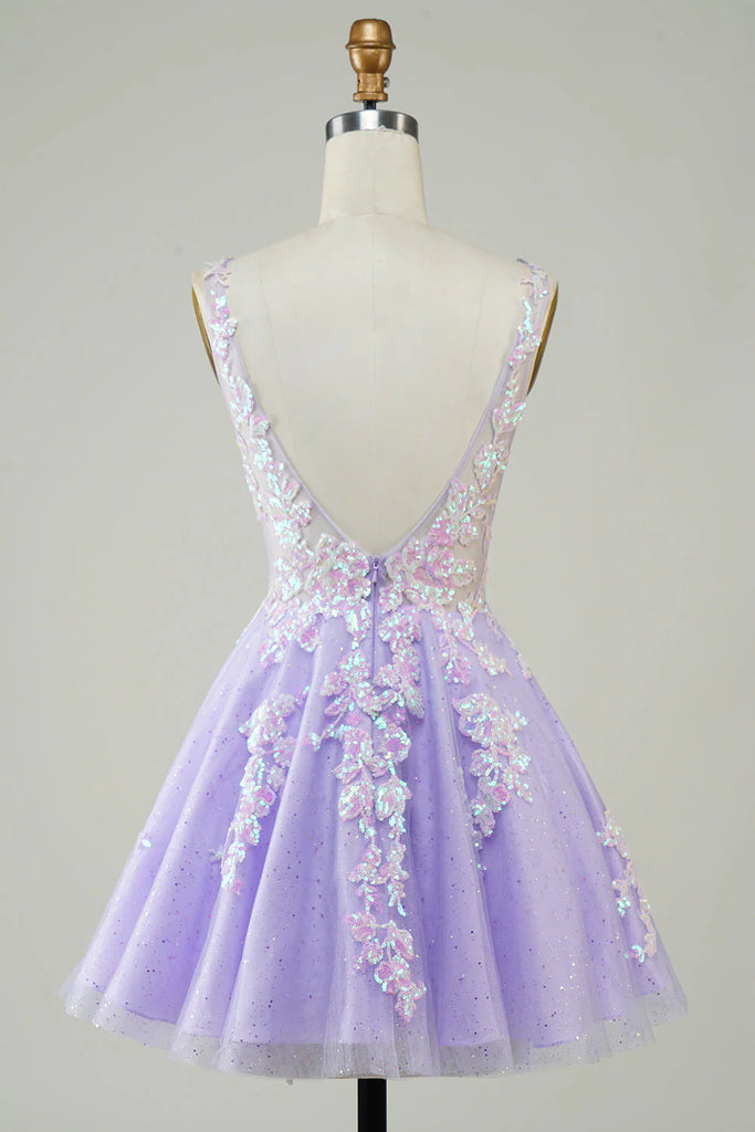 A Line Glitter Orange Homecoming Dress Party Dress with Sequins-Pgmdress