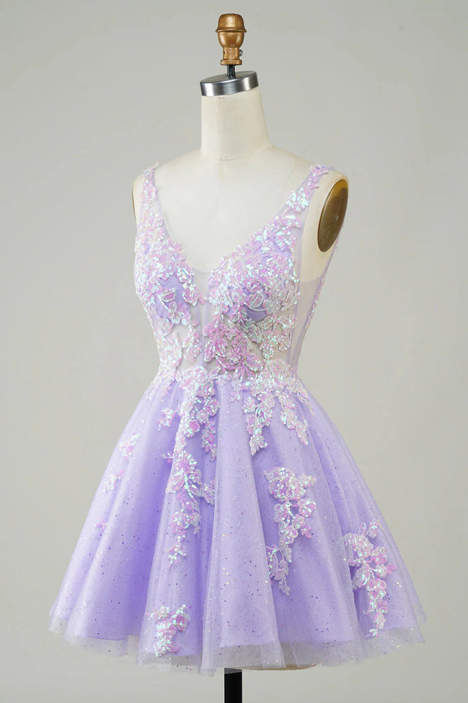 A Line Glitter Orange Homecoming Dress Party Dress with Sequins-Pgmdress