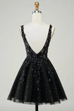 A Line Glitter Orange Homecoming Dress Party Dress with Sequins-Pgmdress