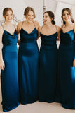 Cowl Neck Spaghetti Strap Champagne Bridesmaid Dress BD123-Pgmdress