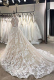 Fairy Floral A-line Bohemian Wedding Dress Unique Elopement Dress-Pgmdress