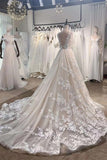 Fairy Floral A-line Bohemian Wedding Dress Unique Elopement Dress-Pgmdress