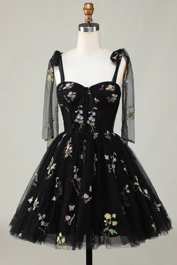 Floral Homecoming Dresses Embroidery A-Line Short Party Dress PD504 Pgmdress Floral Homecoming Dresses Embroidery A-Line Short Party Dress PD504 Pgmdress