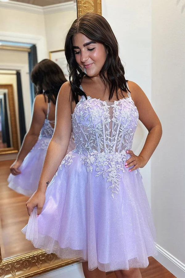 white christmas dresses Lavender Halter Keyhole Back Short Cocktail Dress – Modsele main image 0