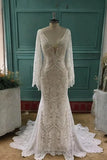 Mermaid Batwing Sleeves Boho Wedding Dress Elegant Wedding Dress-Pgmdress
