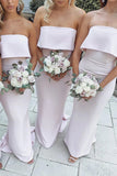 Mermaid Floor-Length Strapless Pink Bridesmaid Dress BD134-Pgmdress