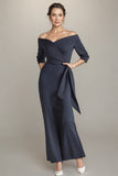 Mermaid Strapless Navy Blue Mother of The Bride Dress