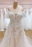 Off The Shoulder Lace Wedding Dress Elegant Bridal Gowns WD781-Pgmdress
