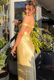 Off The Shoulder Simple Sheath Satin Aqua Long Prom Dress PSK709-Pgmdress