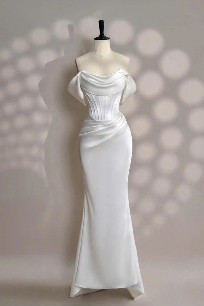 Robe de bal corset rose clair à épaules dénudées, robe de soirée PSK677