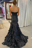 Scoop Layered Pleated Mermaid Pink Prom Dress with Slit PSK661-Pgmdress