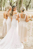 Simple Elegant Long Champagne Bridesmaid Dress BD131-Pgmdress