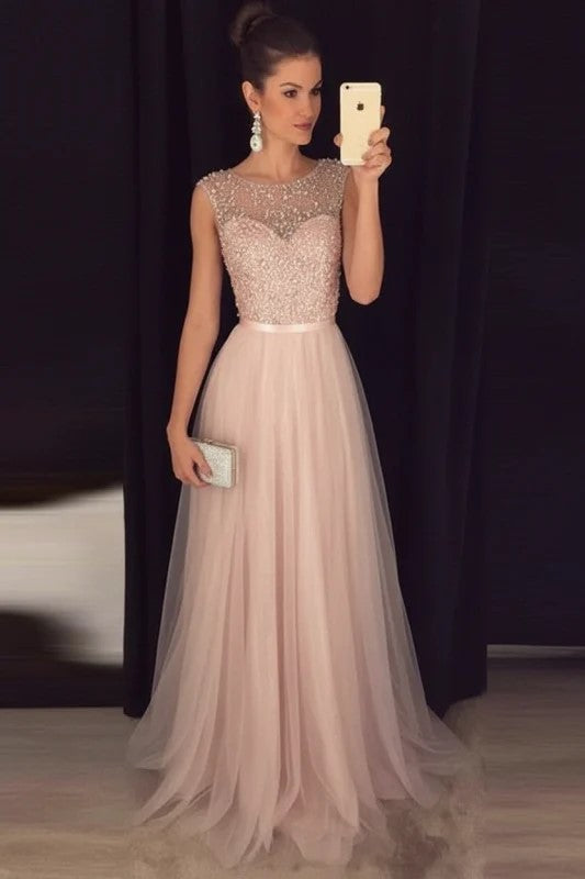 Sparkly A Line Scoop Open Back Grey Beaded Long Prom Dress PG732 Pgmdress Sparkly A Line Scoop Open Back Grey Beaded Long Prom Dress PG732 Pgmdress