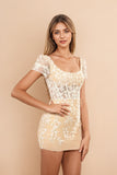 Square Neck Short Lilac Homecoming Dress With Appliques PD549-Pgmdress