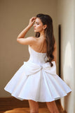 Strapless Sweetheart Light Blue Short Homecoming Dress With Beading-Pgmdress