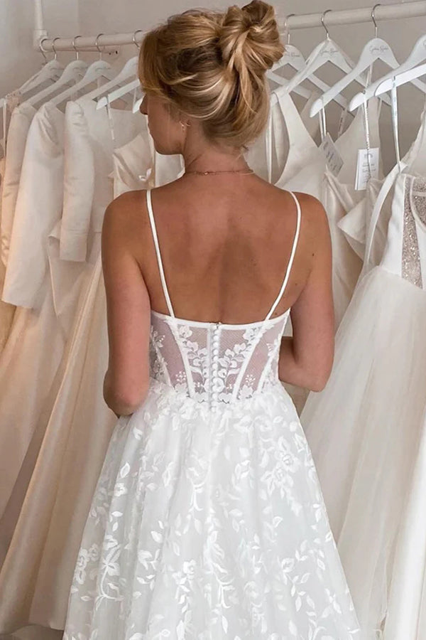 Sweetheart Ball Gown Lace Wedding Dress With Detachable Puff Sleeves WD640-Pgmdress