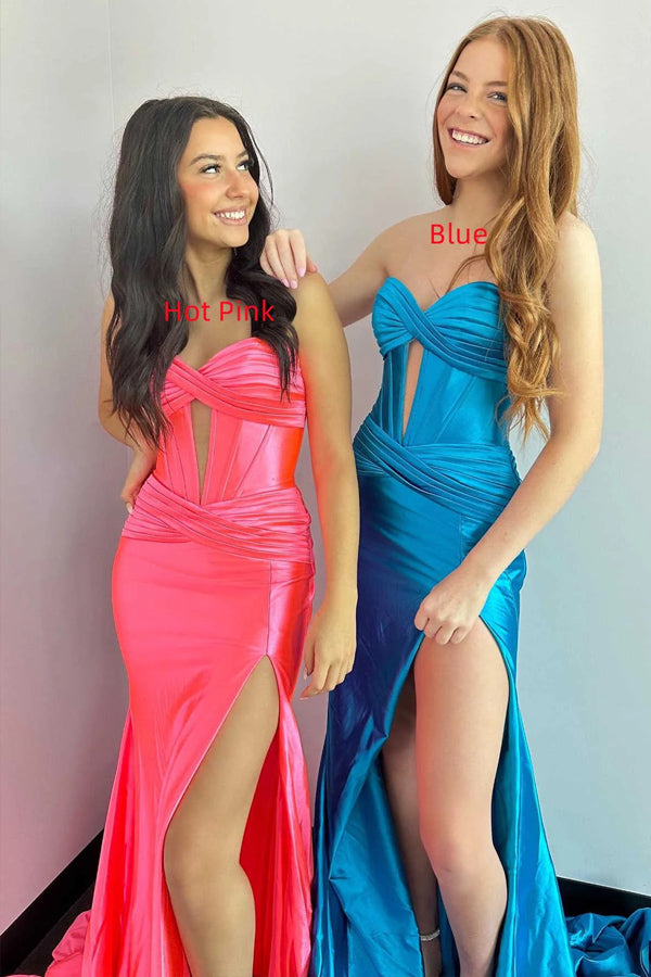 Sweetheart Cut Mermaid Long Prom Dress with Slit PSK533-Pgmdress