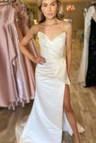 Robe de bal longue fourreau rose vif avec nœud et cœur PSK540