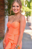 Sweetheart Mermaid Orange Long Prom Dress with Slit PSK592-Pgmdress