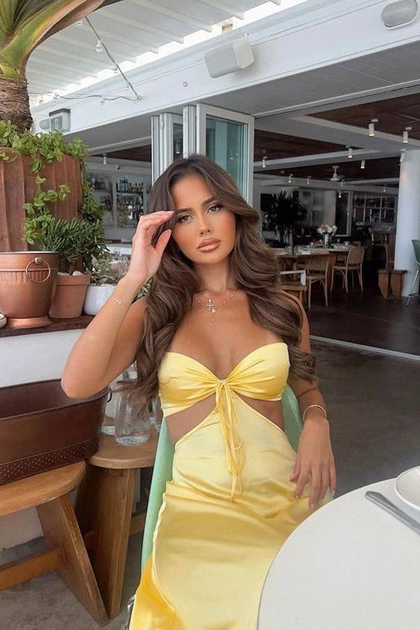 Sweetheart Pink Cutout Long Prom Dress Party Dress with Bow Back PSK715-Pgmdress