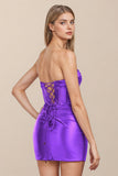 Sweetheart Satin Mermaid Royal Blue Short Homecoming Dress-Pgmdress