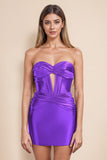 Sweetheart Satin Mermaid Royal Blue Short Homecoming Dress-Pgmdress