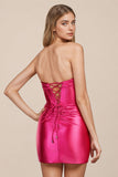 Sweetheart Satin Mermaid Royal Blue Short Homecoming Dress-Pgmdress