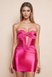 Sweetheart Satin Mermaid Royal Blue Short Homecoming Dress-Pgmdress