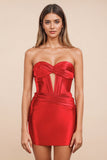 Sweetheart Satin Mermaid Royal Blue Short Homecoming Dress-Pgmdress