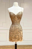 Tie Back Hot Pink Appliqued Bodycon Tight Homecoming Dress PD478-Pgmdress