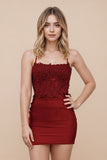 Unique Spaghetti Straps Scoop Mini Homecoming Graduation Dress PD477-Pgmdress