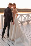 Vintage Wedding Dress One Shoulder Bridal Gown With Court Train WD729-Pgmdress