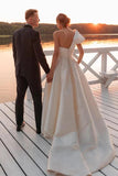 Vintage Wedding Dress One Shoulder Bridal Gown With Court Train WD729-Pgmdress