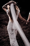 Vintage Lace Rustic Wedding Dresses Cap Sleeve Boho Wedding Gowns WD548-Pgmdress