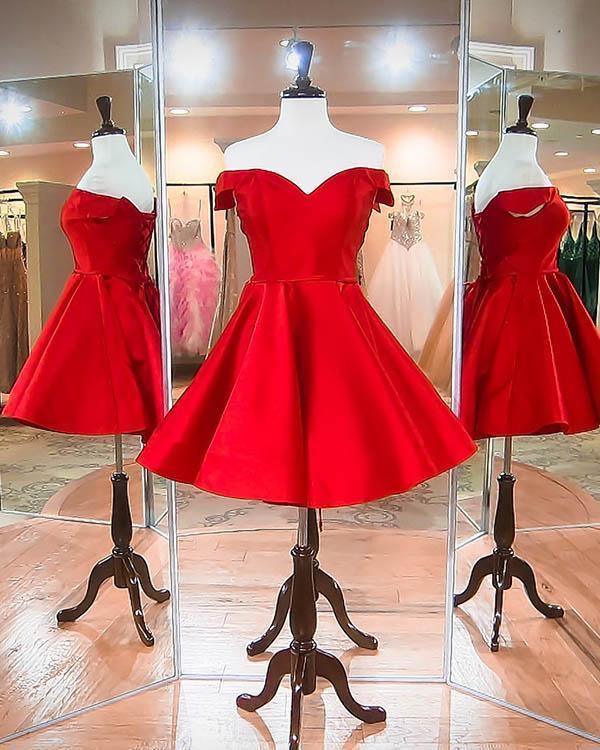 Fashion Off The Shoulder Royal Blue Satin Homecoming Dress US8 / Red Fashion Off The Shoulder Royal Blue Satin Homecoming Dress US8 / Red