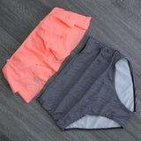 High Waist Bathing Suit Plus Size Swimwear Push Up Bikini Set Vintage - Pgmdress