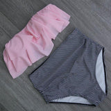 High Waist Bathing Suit Plus Size Swimwear Push Up Bikini Set Vintage - Pgmdress