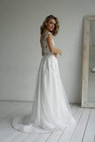 A-line Elegant Glitter fabric Sweetheart Wedding Dress With Appliques WD570 - Pgmdress