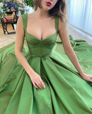 A-line Sweetheart Green Split Prom Dress Evening Dress With Pockets PSK251 - Pgmdress